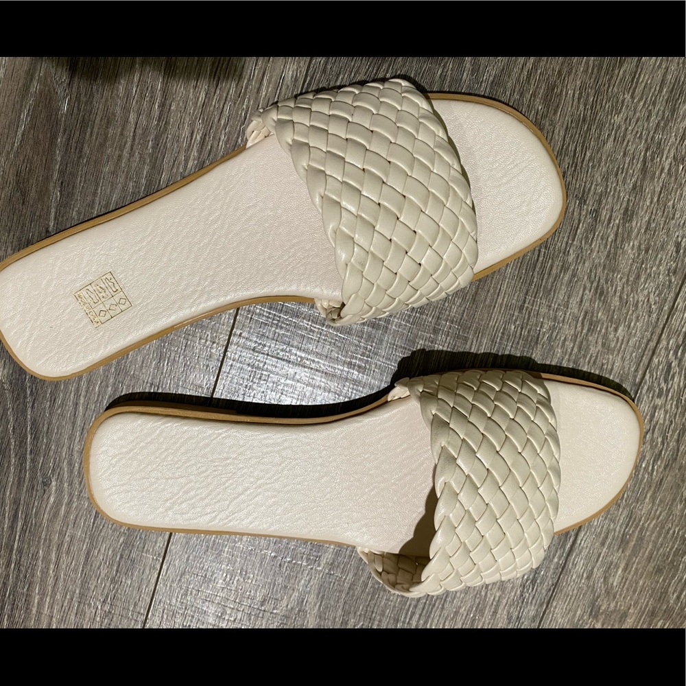 Braided slide sandals